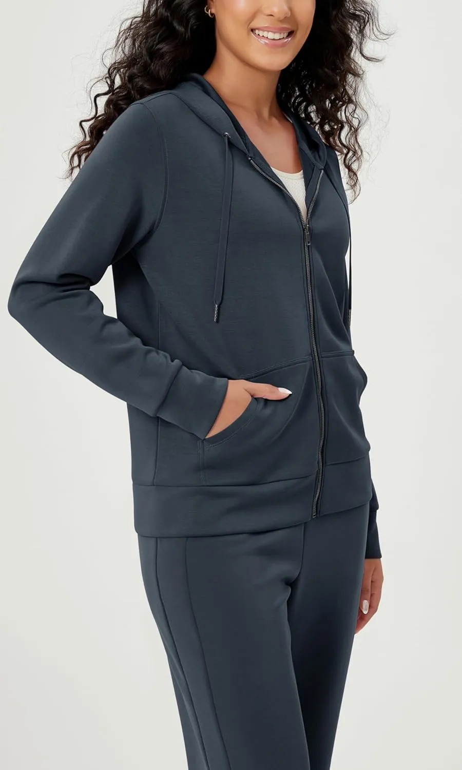 ODODOS Women's Modal Soft Full-Zip Hoodies Casual Relaxed Fall Outfit Hooded Jacket with Pockets