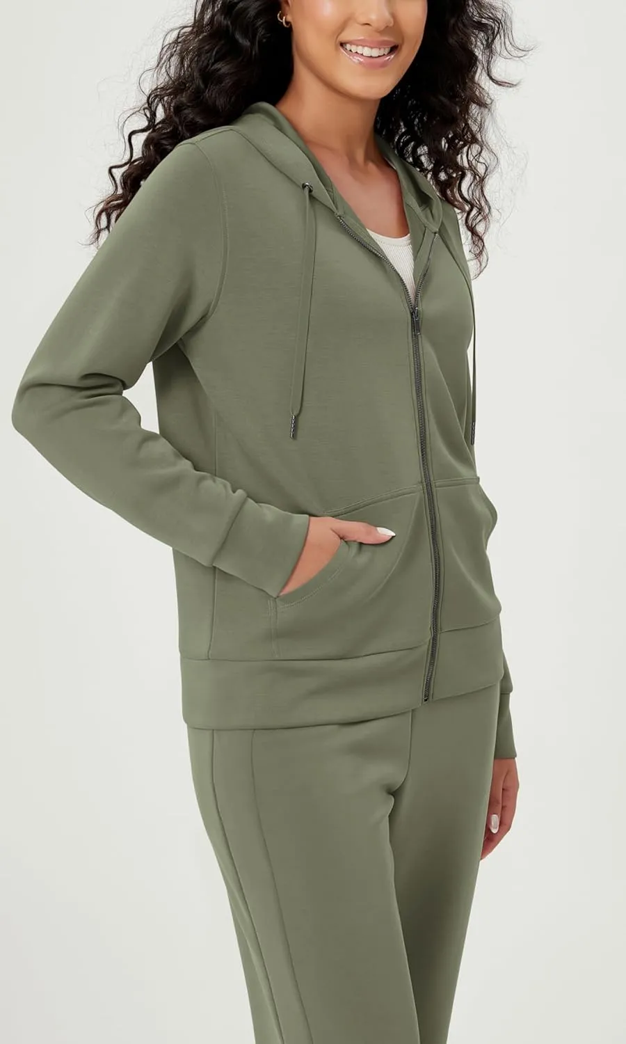 ODODOS Women's Modal Soft Full-Zip Hoodies Casual Relaxed Fall Outfit Hooded Jacket with Pockets