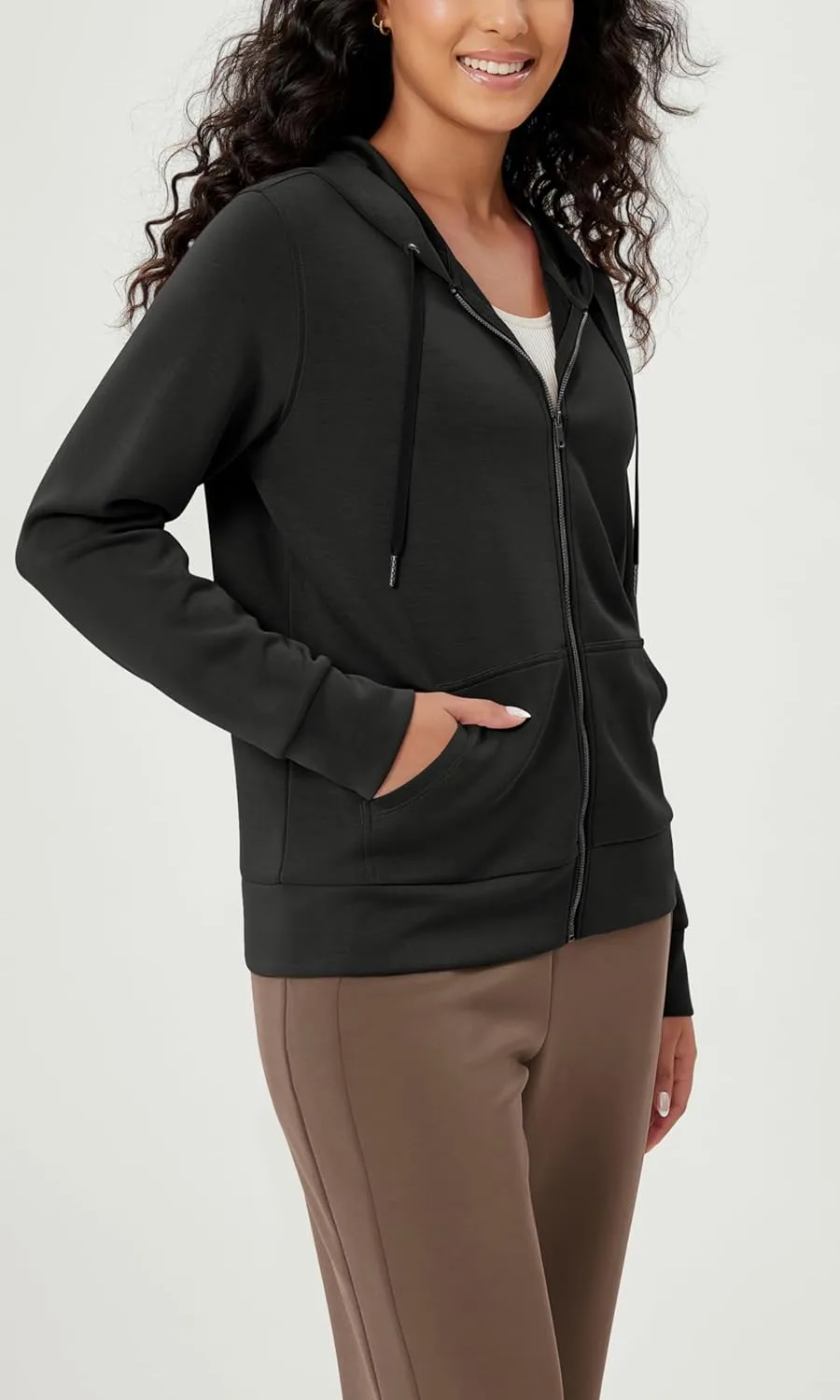 ODODOS Women's Modal Soft Full-Zip Hoodies Casual Relaxed Fall Outfit Hooded Jacket with Pockets