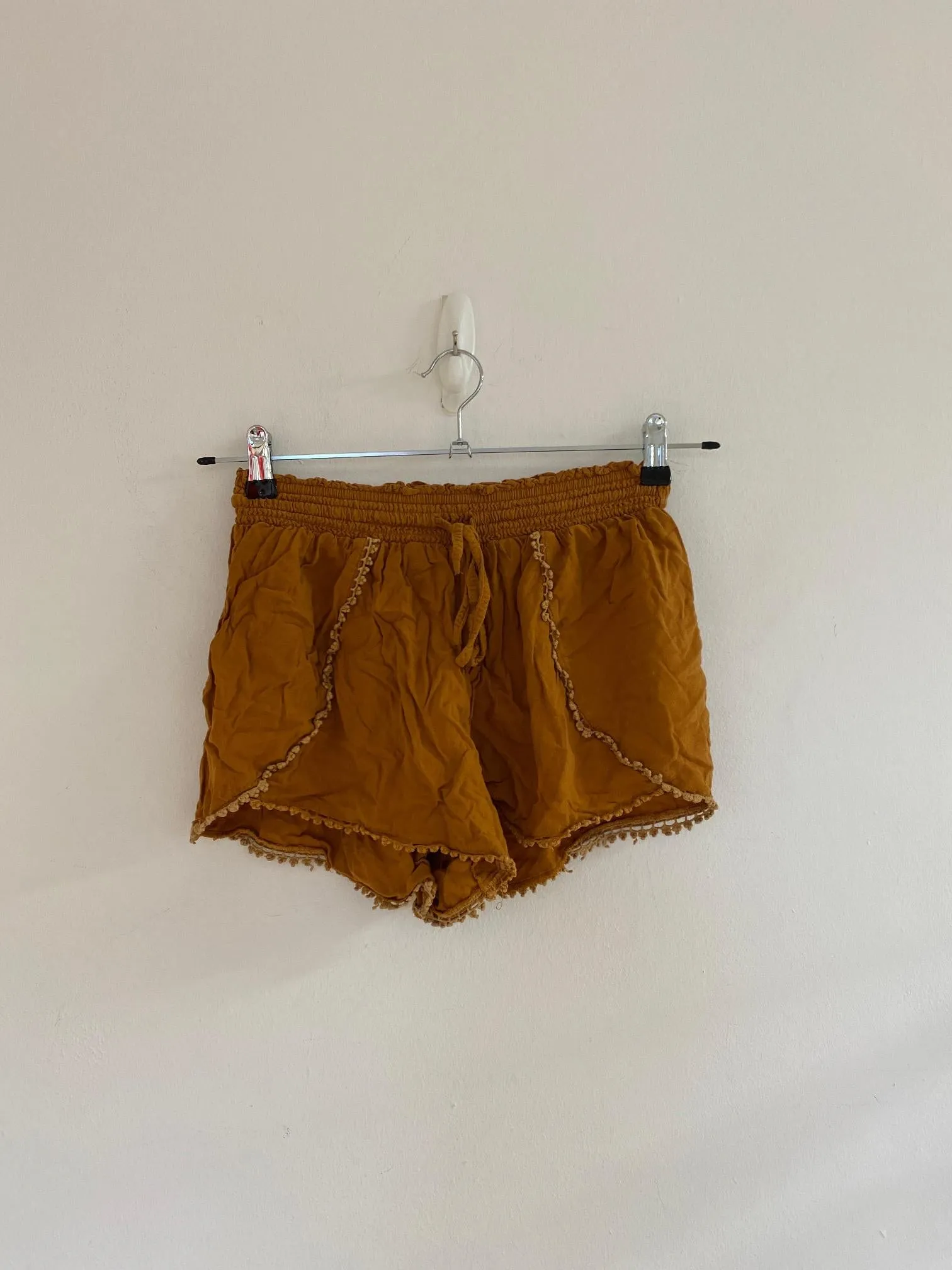 Orange Boho Style Shorts, Primark, Size 12 (Viscose)