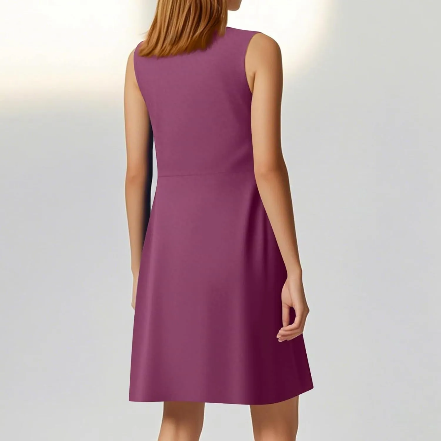 Palaver Summer Dresses for Women 2025 Sexy Deep V Neck Knotted Front Sleeveless A Line Mini Dresses