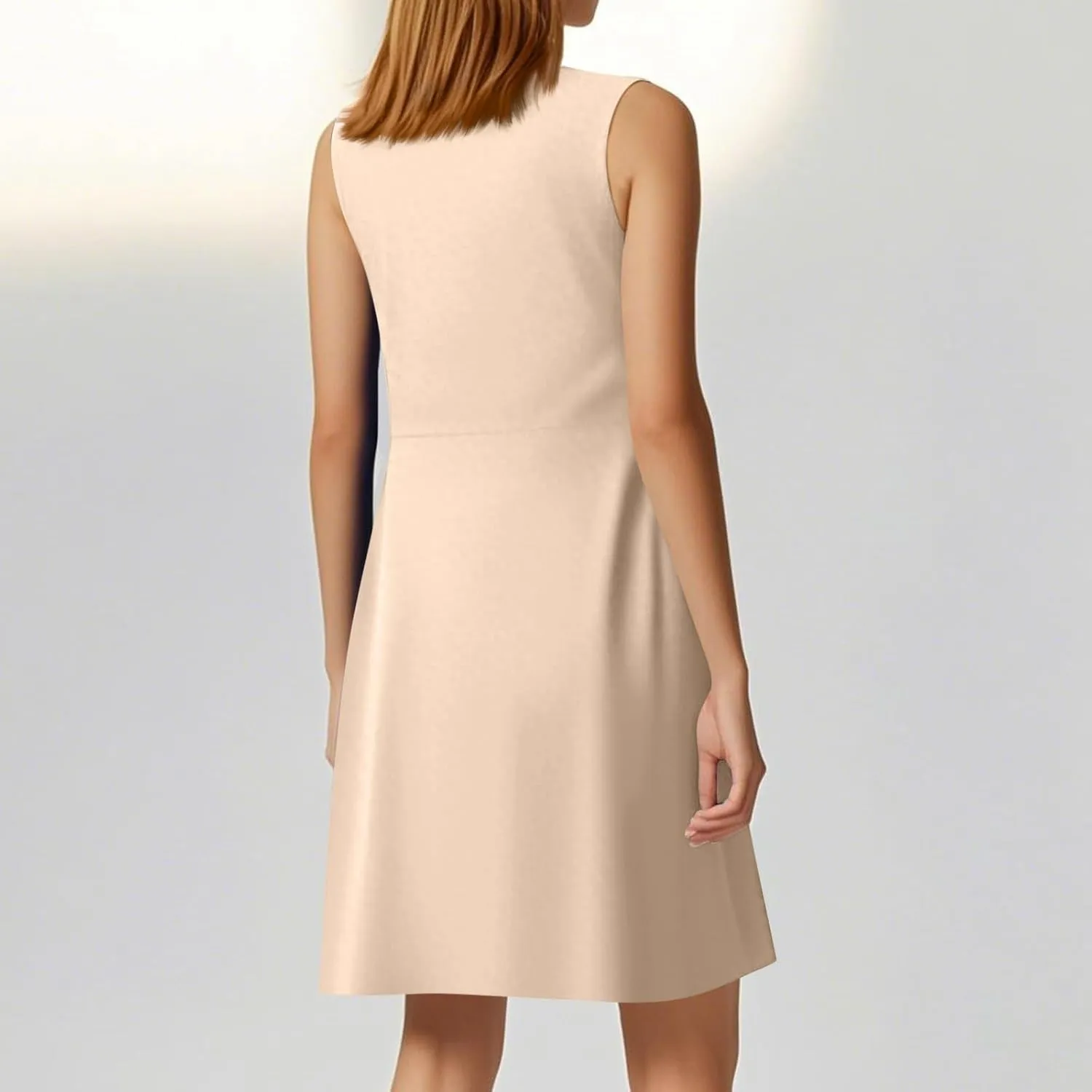 Palaver Summer Dresses for Women 2025 Sexy Deep V Neck Knotted Front Sleeveless A Line Mini Dresses