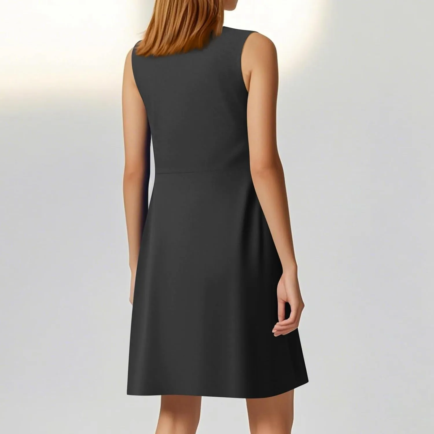 Palaver Summer Dresses for Women 2025 Sexy Deep V Neck Knotted Front Sleeveless A Line Mini Dresses