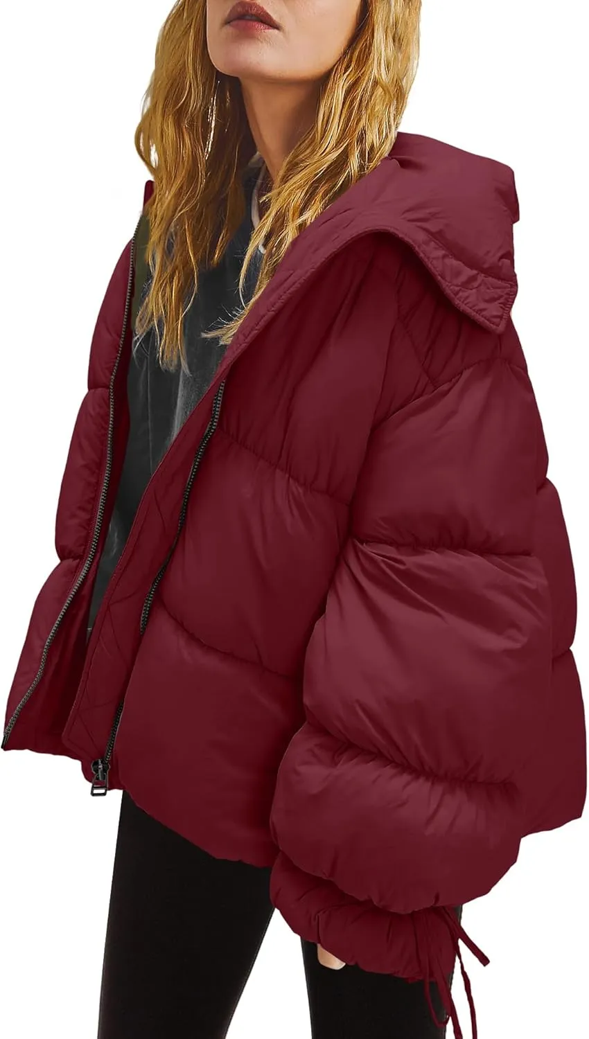 Panadila Womens Oversized Puffer Jacket Warm Winter Cozy Coats Casual Baggy Full Zip Up Puffer Coat with Pockets