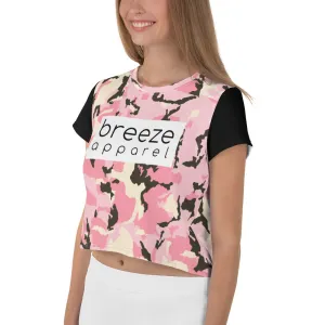 'Pink Camo' all-over crop top