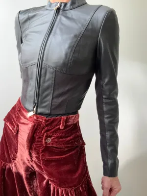 Pinko Zip Up Mock Neck Cropped Jacket