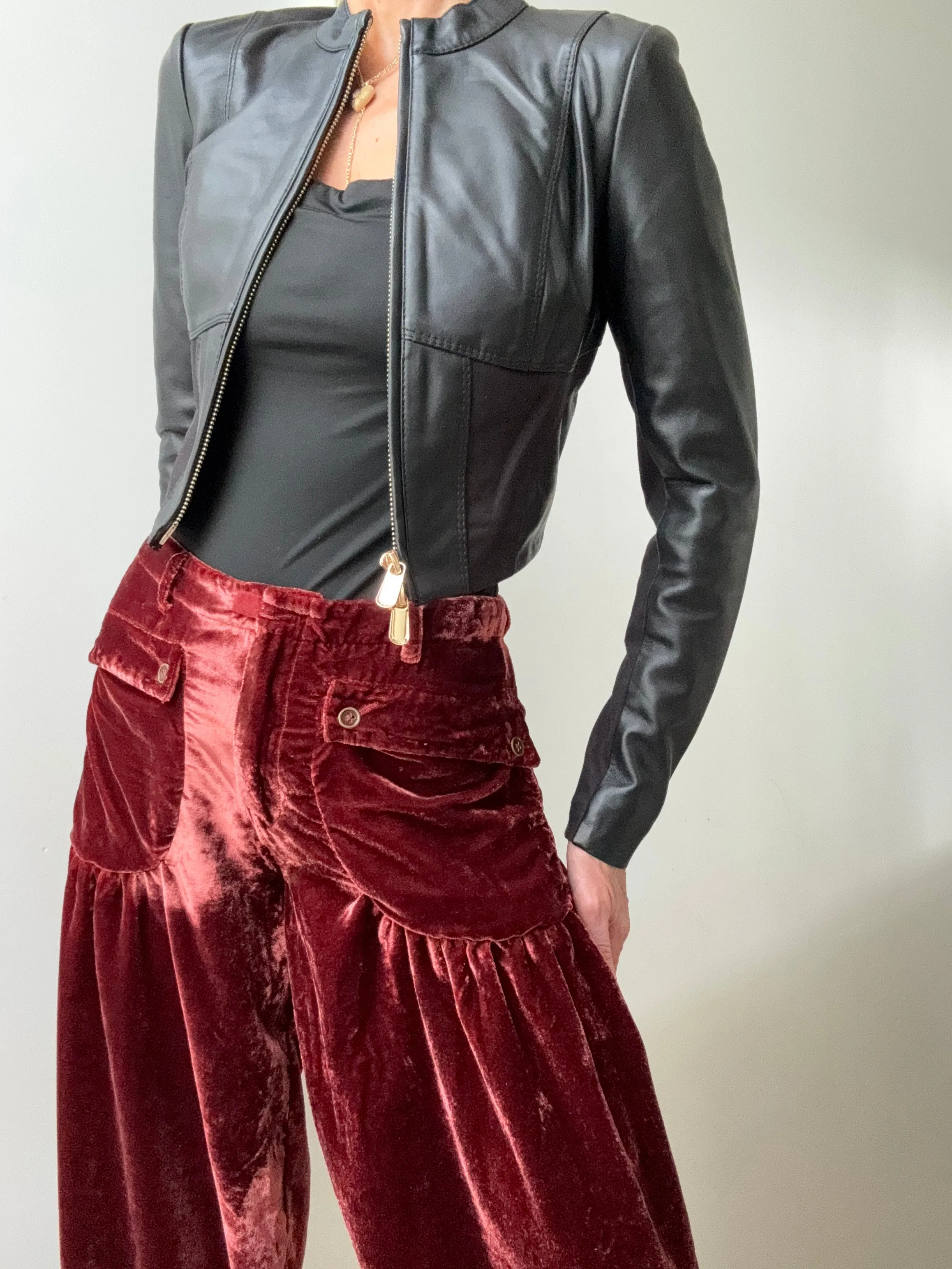 Pinko Zip Up Mock Neck Cropped Jacket
