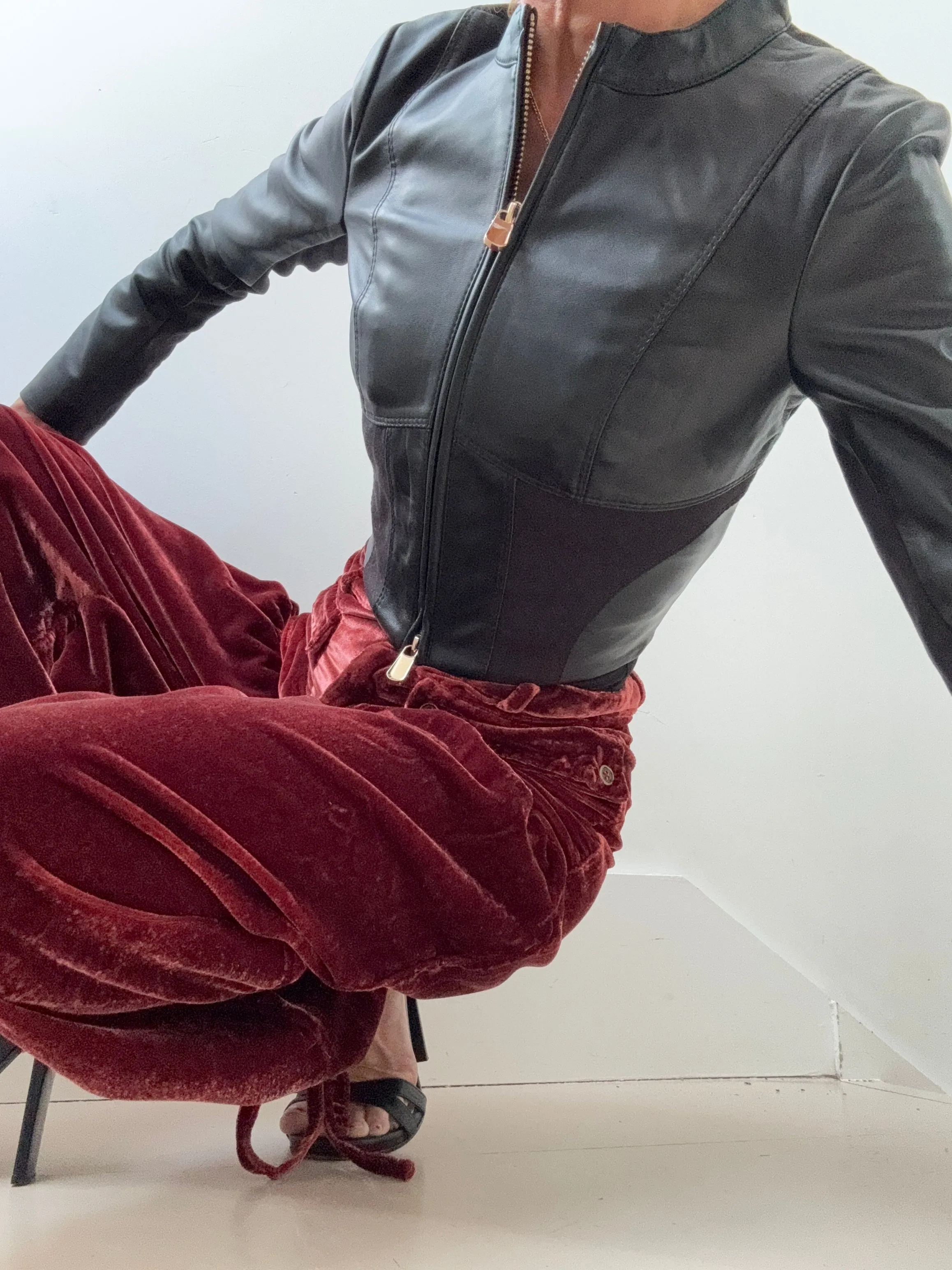Pinko Zip Up Mock Neck Cropped Jacket