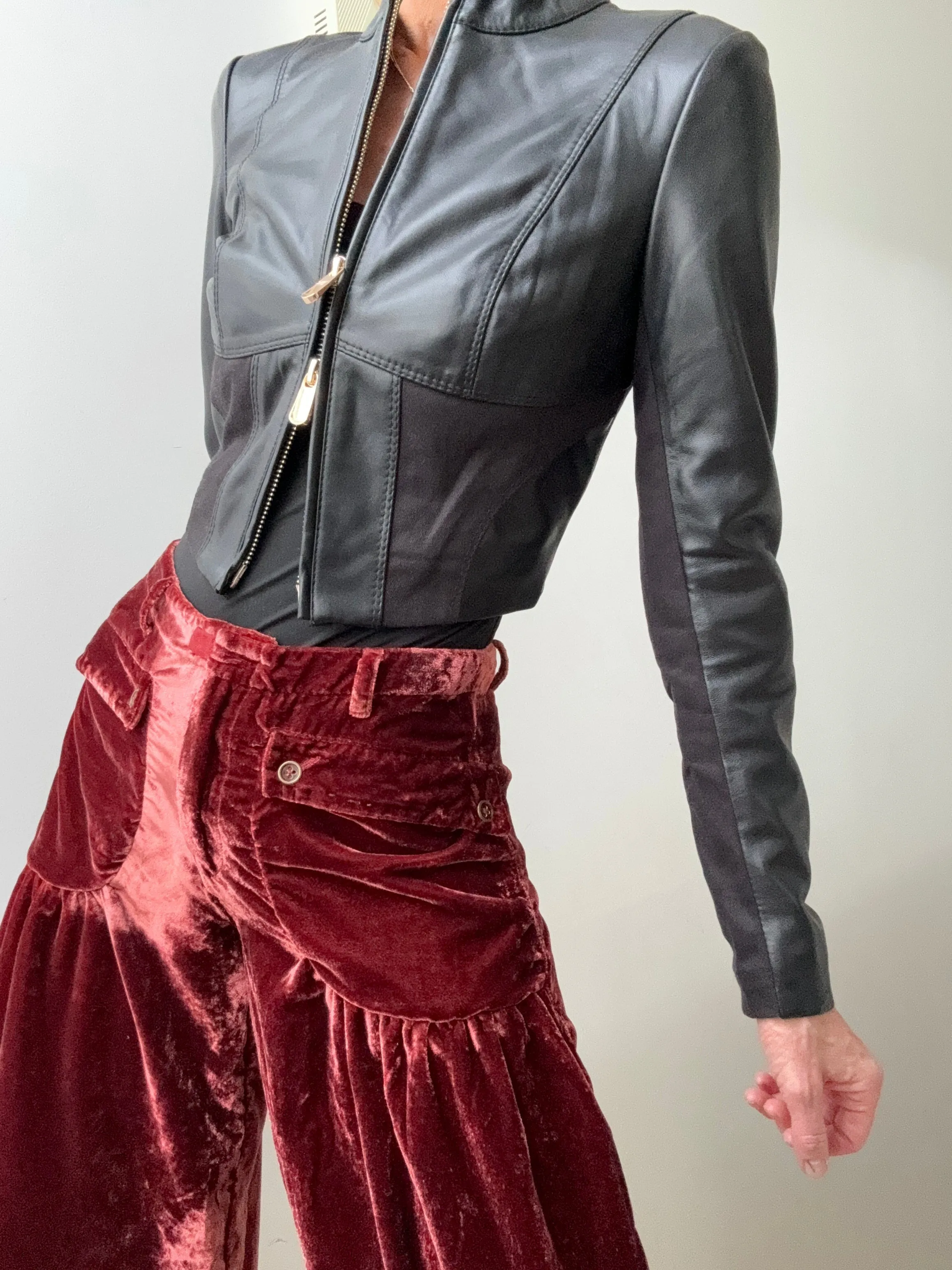 Pinko Zip Up Mock Neck Cropped Jacket