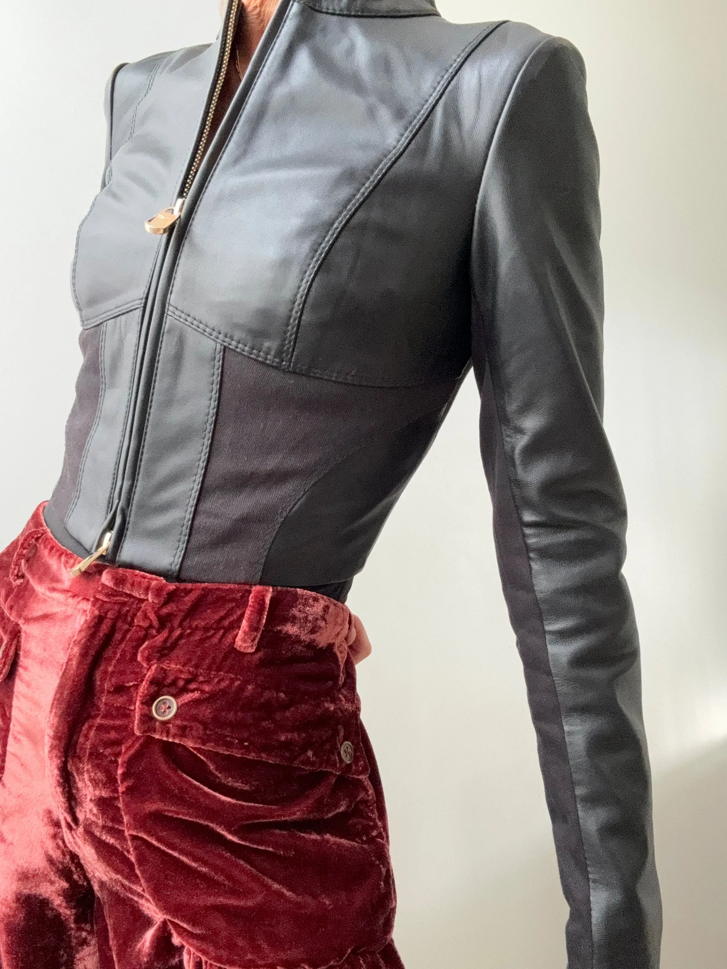 Pinko Zip Up Mock Neck Cropped Jacket