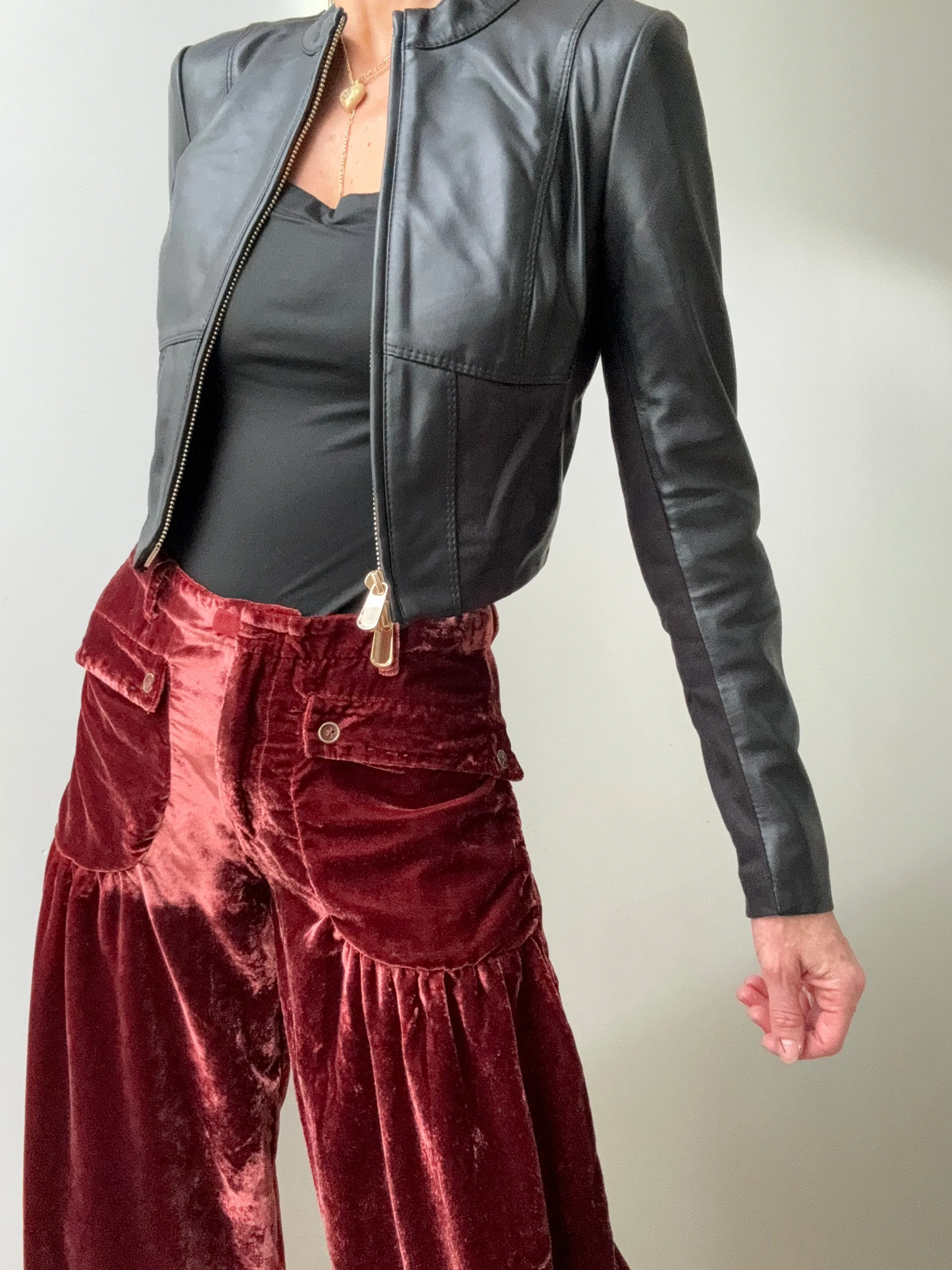 Pinko Zip Up Mock Neck Cropped Jacket