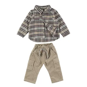 Plaid Shirt & Corduroy Set