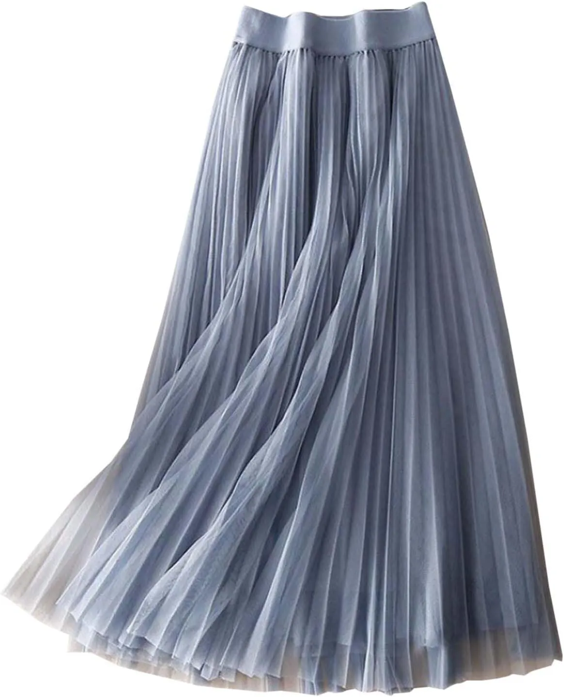 Playing Girl Women's High Waist Pleated Chiffon Skirt Casual Midi Skirt Lightweight Flowing Half Skirt for Summer