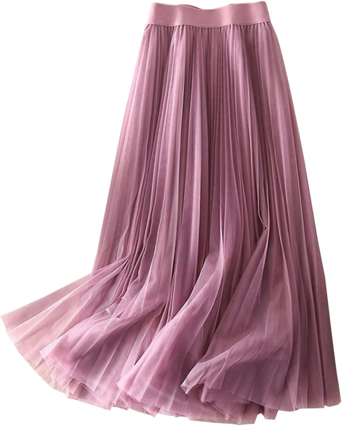 Playing Girl Women's High Waist Pleated Chiffon Skirt Casual Midi Skirt Lightweight Flowing Half Skirt for Summer