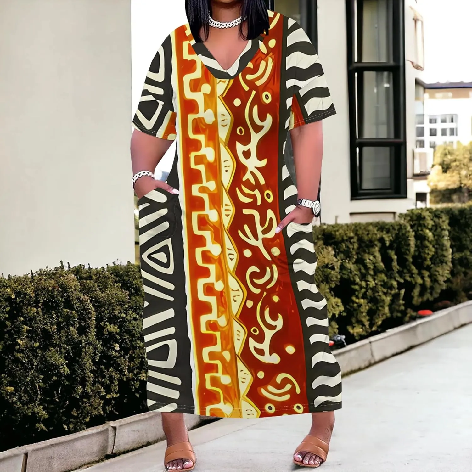 Plus Size Dresses for Curvy Women 2025 Summer Casual Short Sleeve Tshirt Long Maxi Dress with Pockets Beach Vacation Outfits