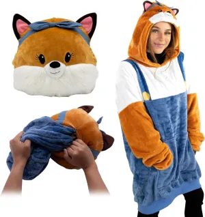Plushible Wearable Blanket Hoodie, 2-in-1 Oversized Hoodie Blanket Pillow, Long Sleeve Sweatshirt Pocket, Cozy Holiday Gift