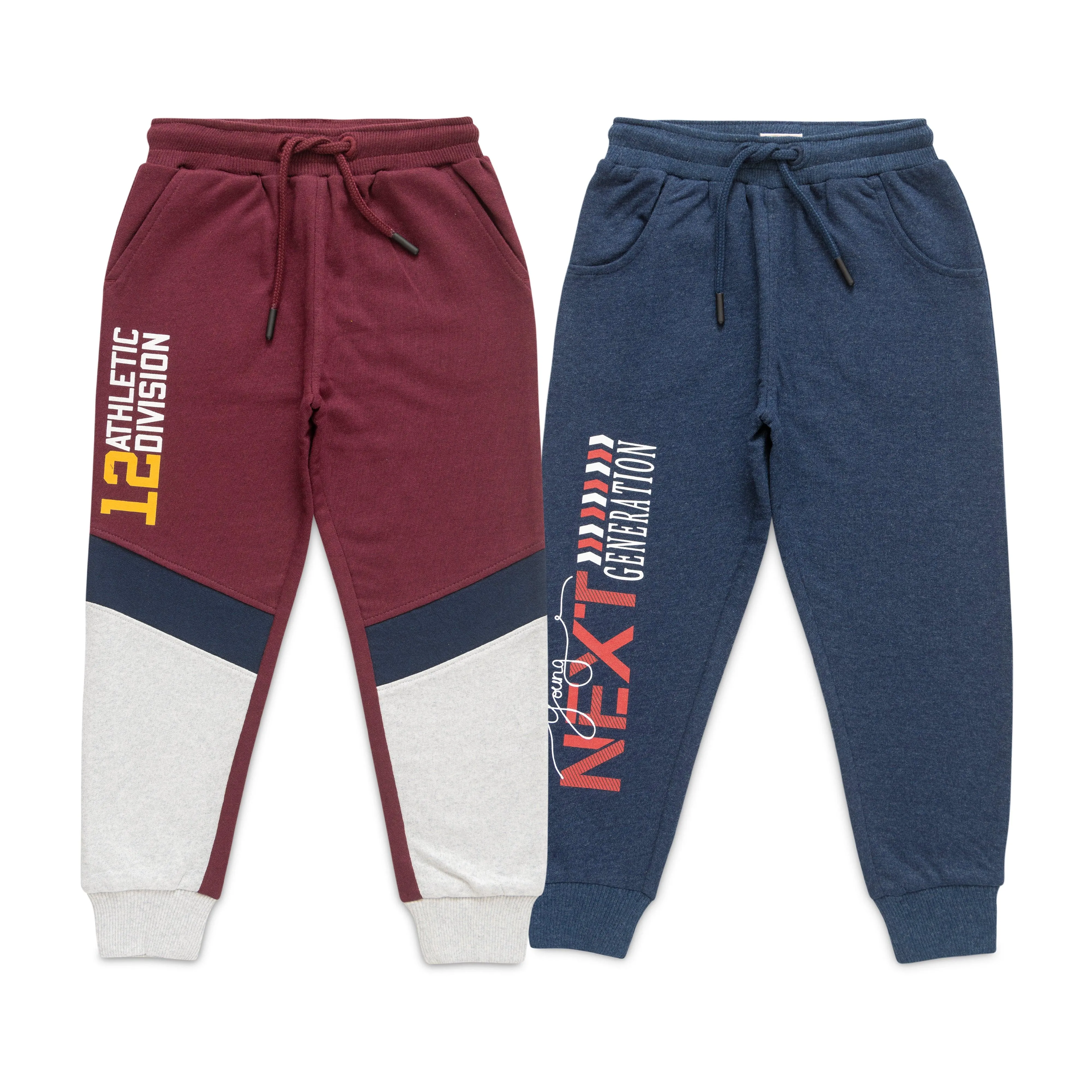 "Boys' Printed Jogger Pants  Pack of 2, Athletic & Graphic Design, Drawstring Waist"