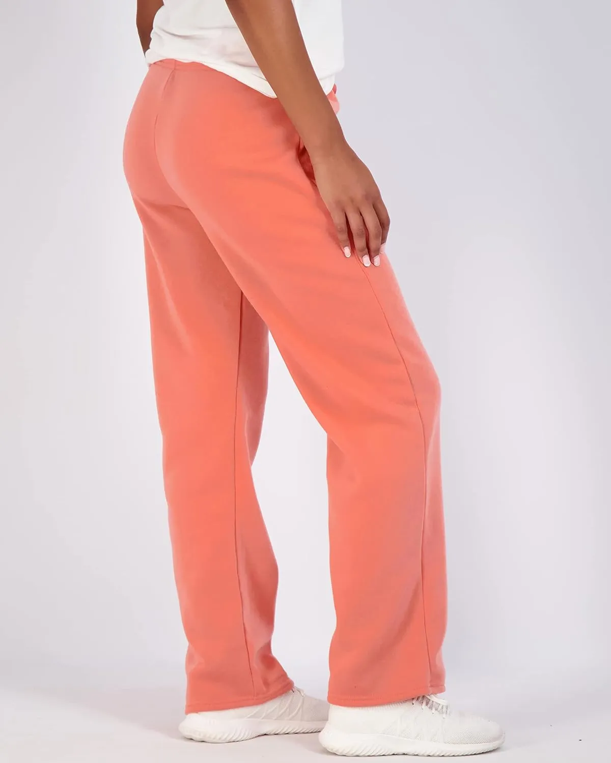 Real Essentials 3 Pack: Women's Relaxed Fit Fleece Open Bottom Sweatpants - Casual Athleisure (Available in Plus)