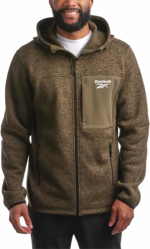 Reebok Men's Sweater Jacket - Fleece Lined Weather Resistant Insulated Outerwear - Cozy Sweater Jackets for Men (Sizes:M-XXL)