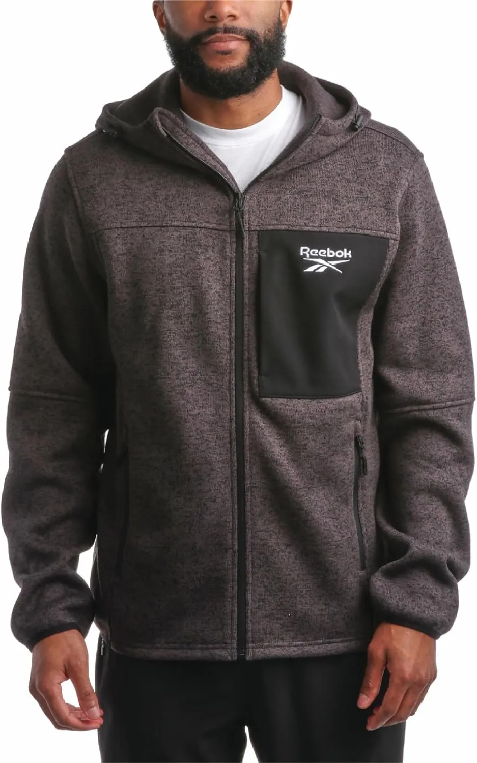 Reebok Men's Sweater Jacket - Fleece Lined Weather Resistant Insulated Outerwear - Cozy Sweater Jackets for Men (Sizes:M-XXL)