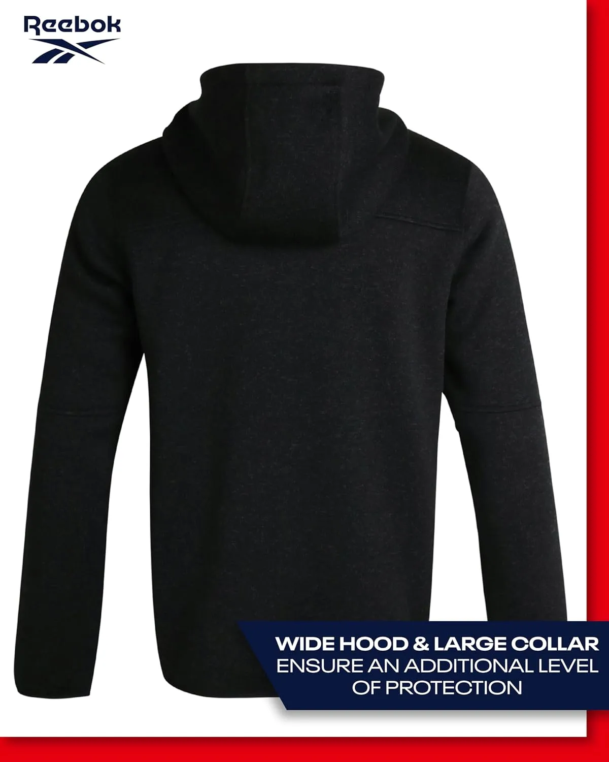 Reebok Men's Sweater Jacket - Fleece Lined Weather Resistant Insulated Outerwear - Cozy Sweater Jackets for Men (Sizes:M-XXL)