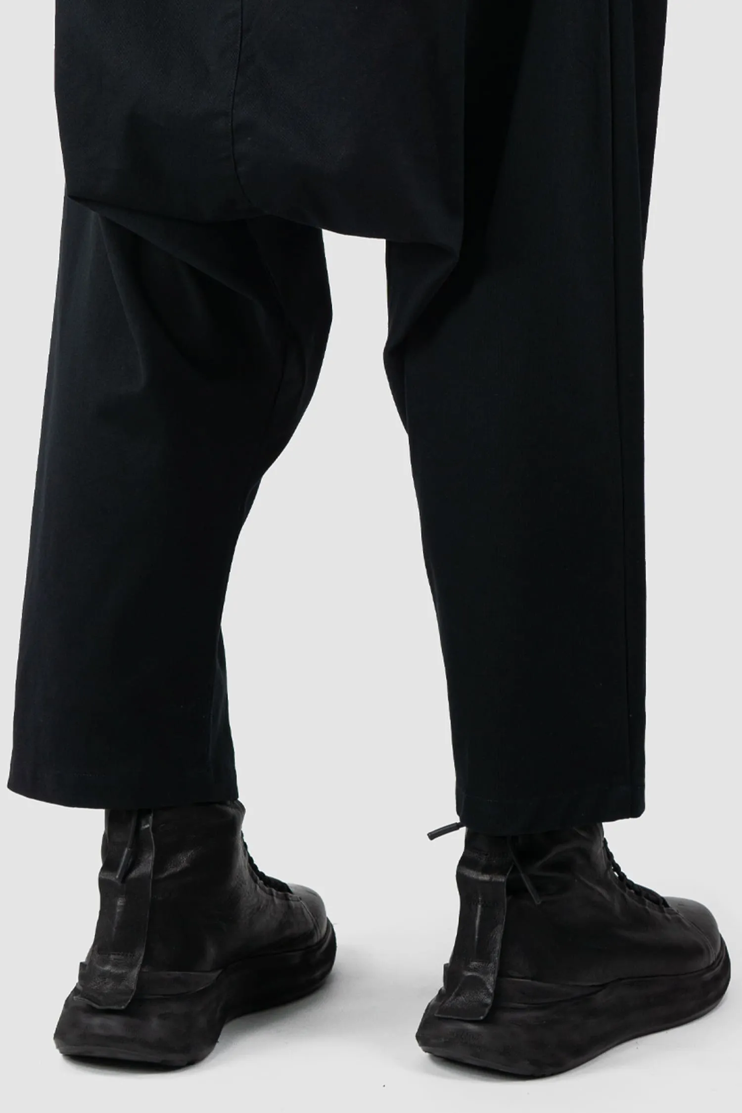Relaxed Fit Cropped Cotton Trousers
