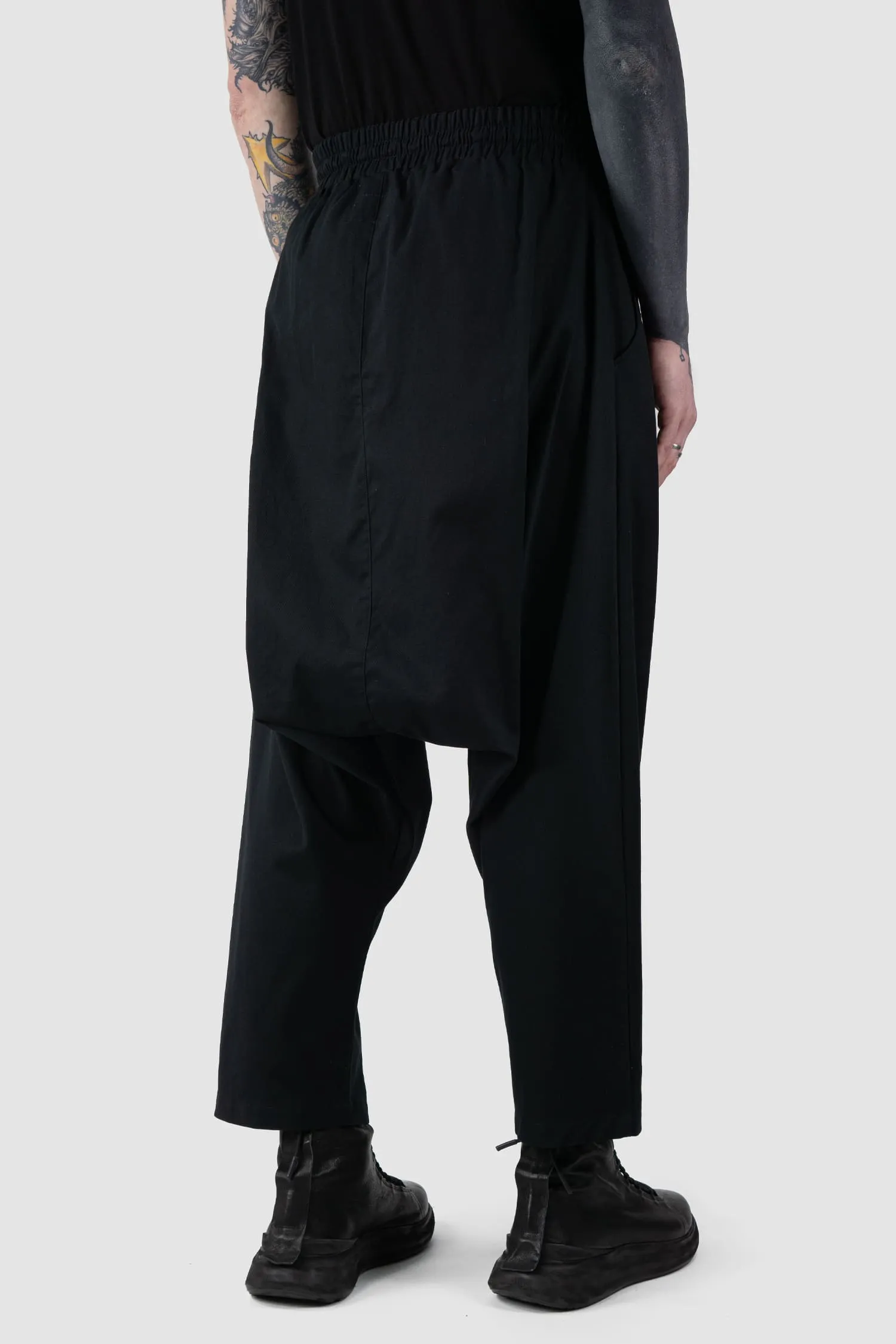 Relaxed Fit Cropped Cotton Trousers