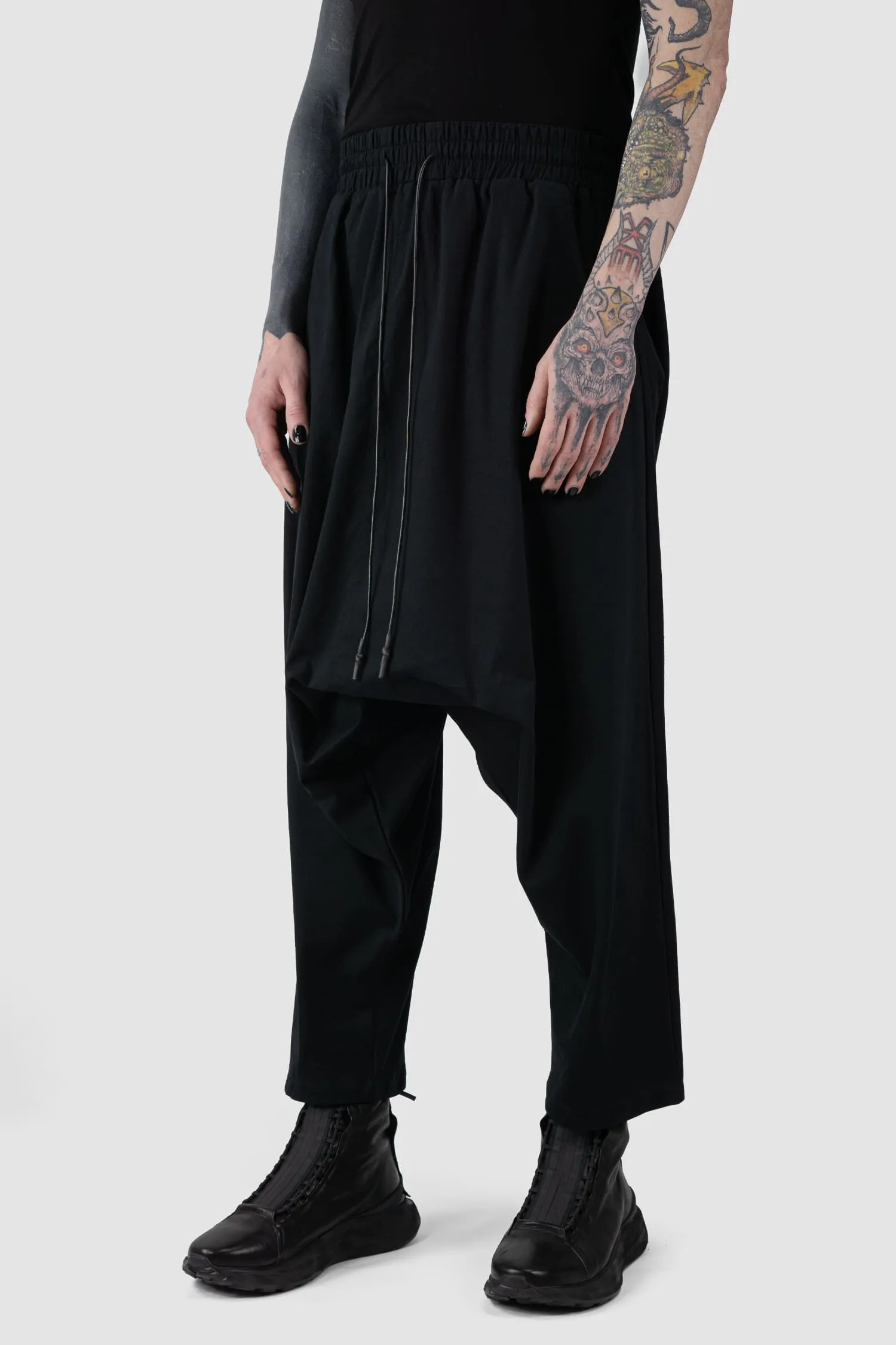 Relaxed Fit Cropped Cotton Trousers