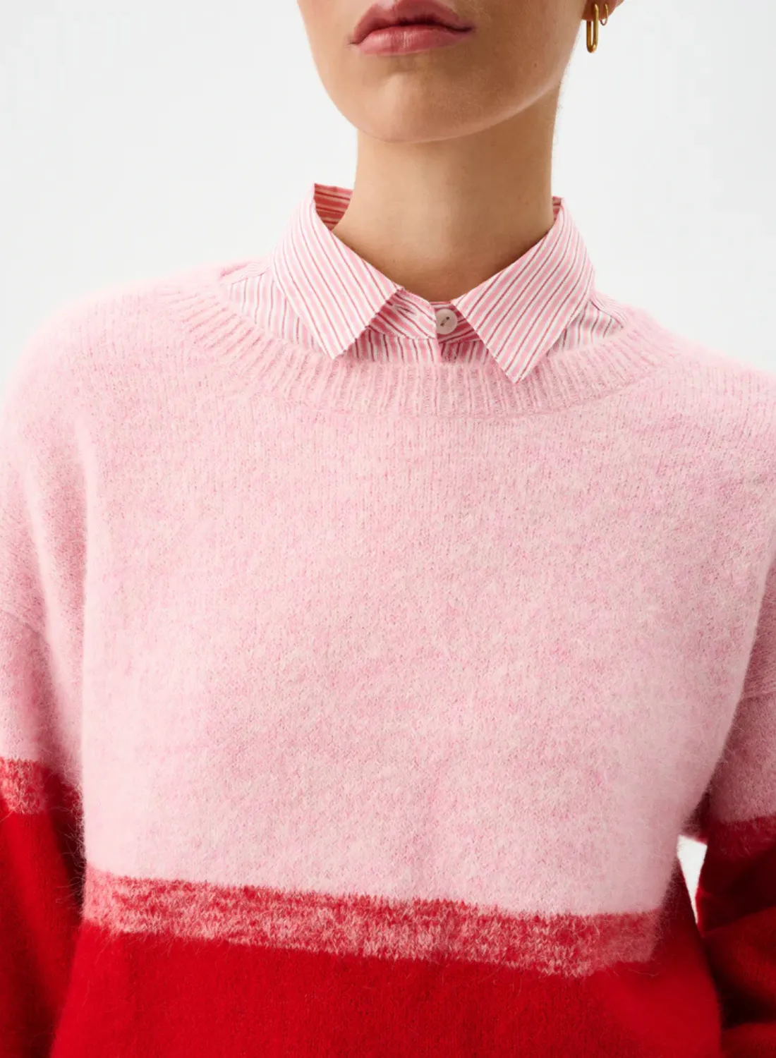 Roame Reggie Sweater in RED & PINK