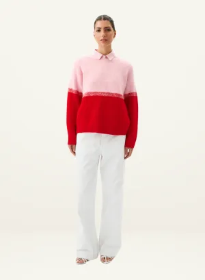Roame Reggie Sweater in RED & PINK
