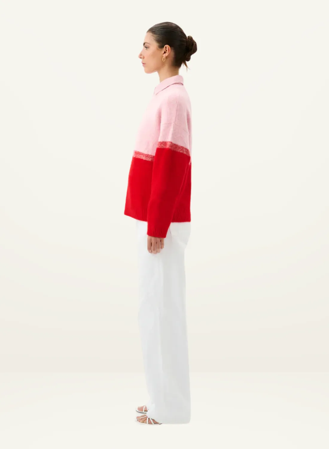 Roame Reggie Sweater in RED & PINK