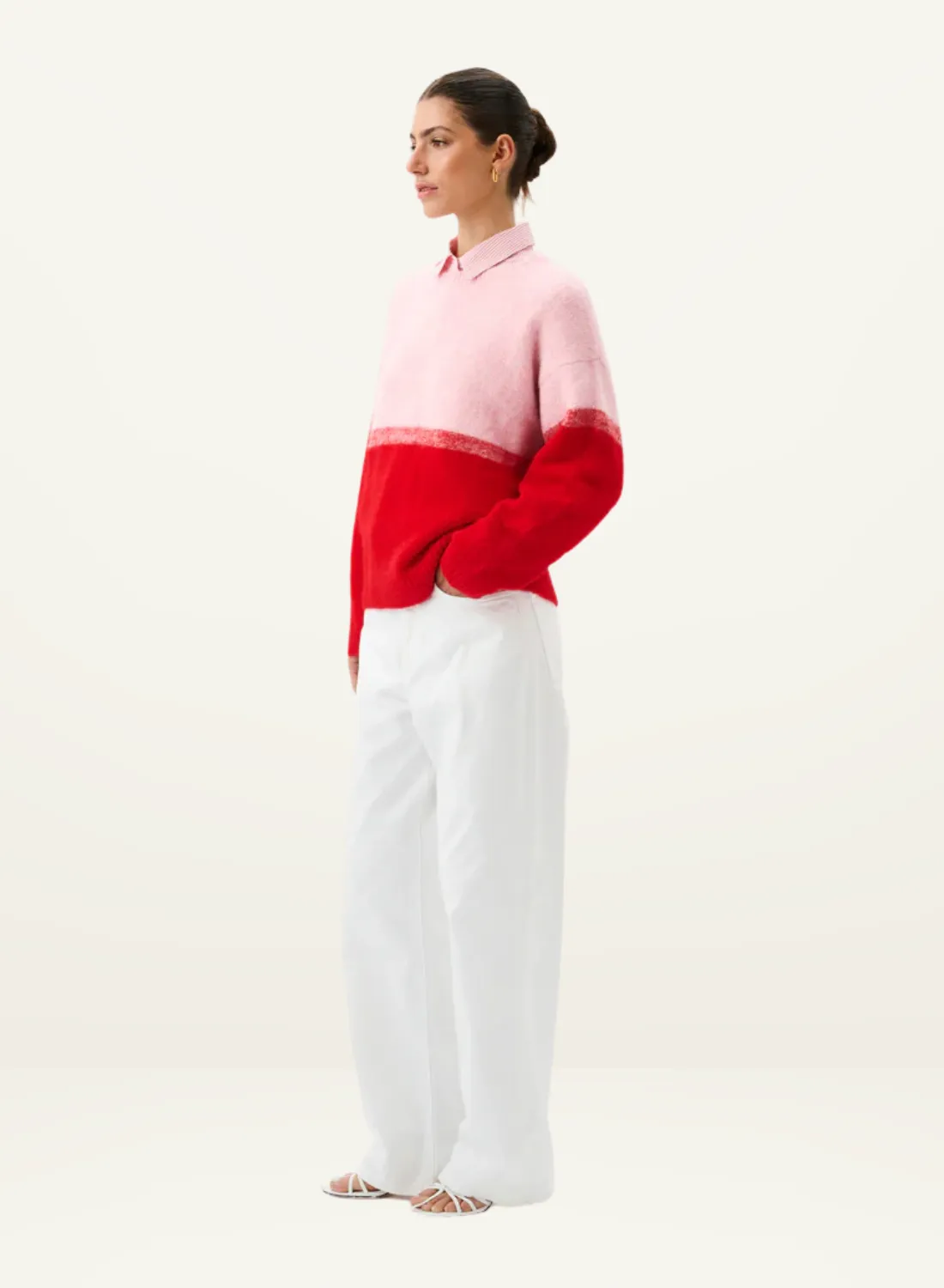 Roame Reggie Sweater in RED & PINK