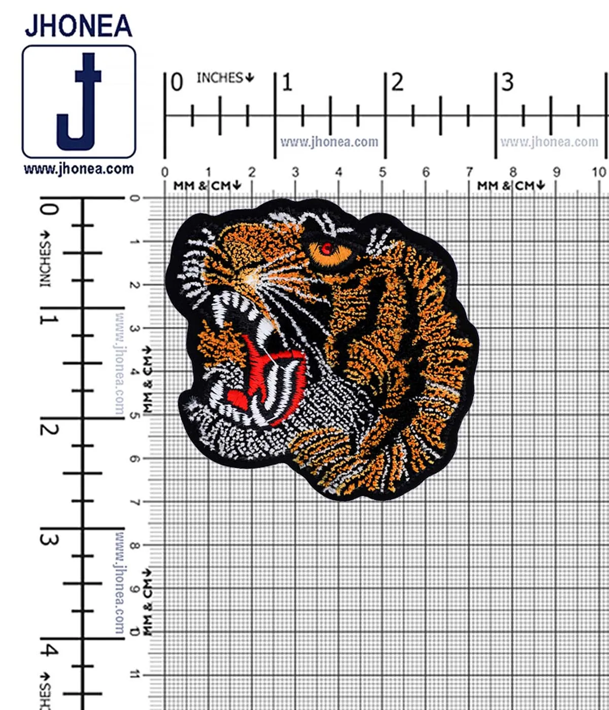Roaring Tiger Face Applique Texture Patch for Suits