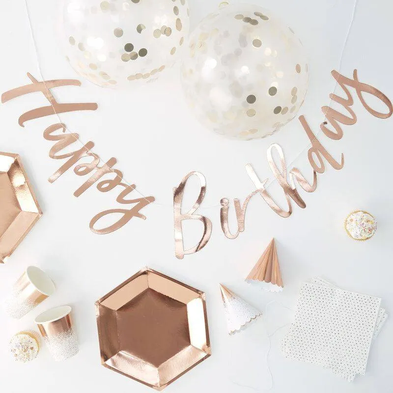 Rose Gold Foiled Birthday Party in a Box S7003
