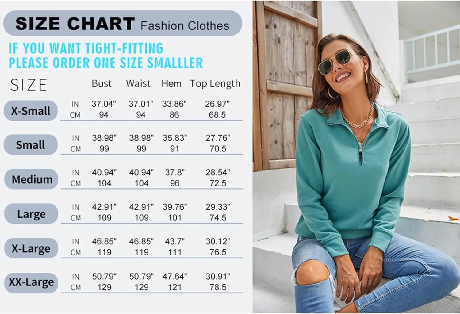 Samefar Womens Warm Cozy High Neck Long Sleeve Solid 1/4 Zip Pullover Sweatshirts with Pockets