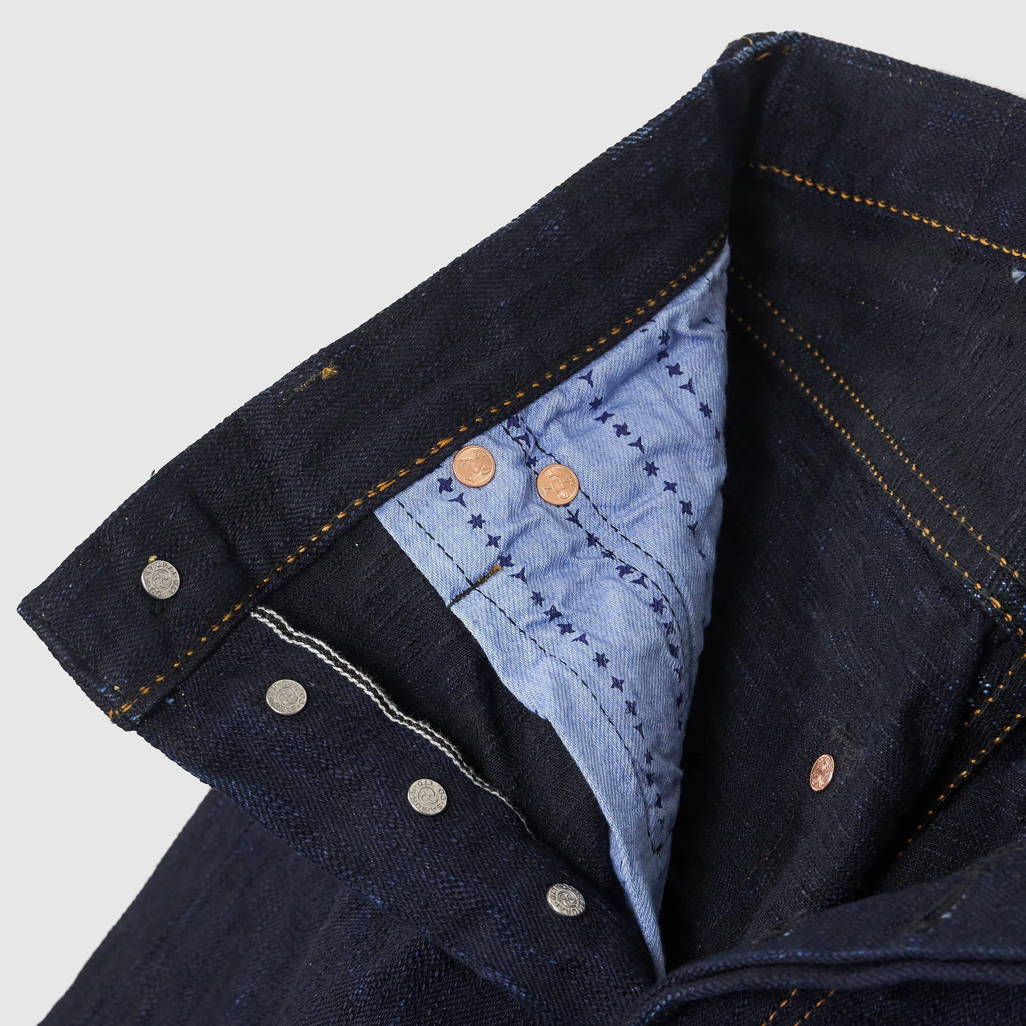 Samurai Jeans 18oz S520XX Deep Blue Arakage Tapered Slub Denim Selvage Jeans