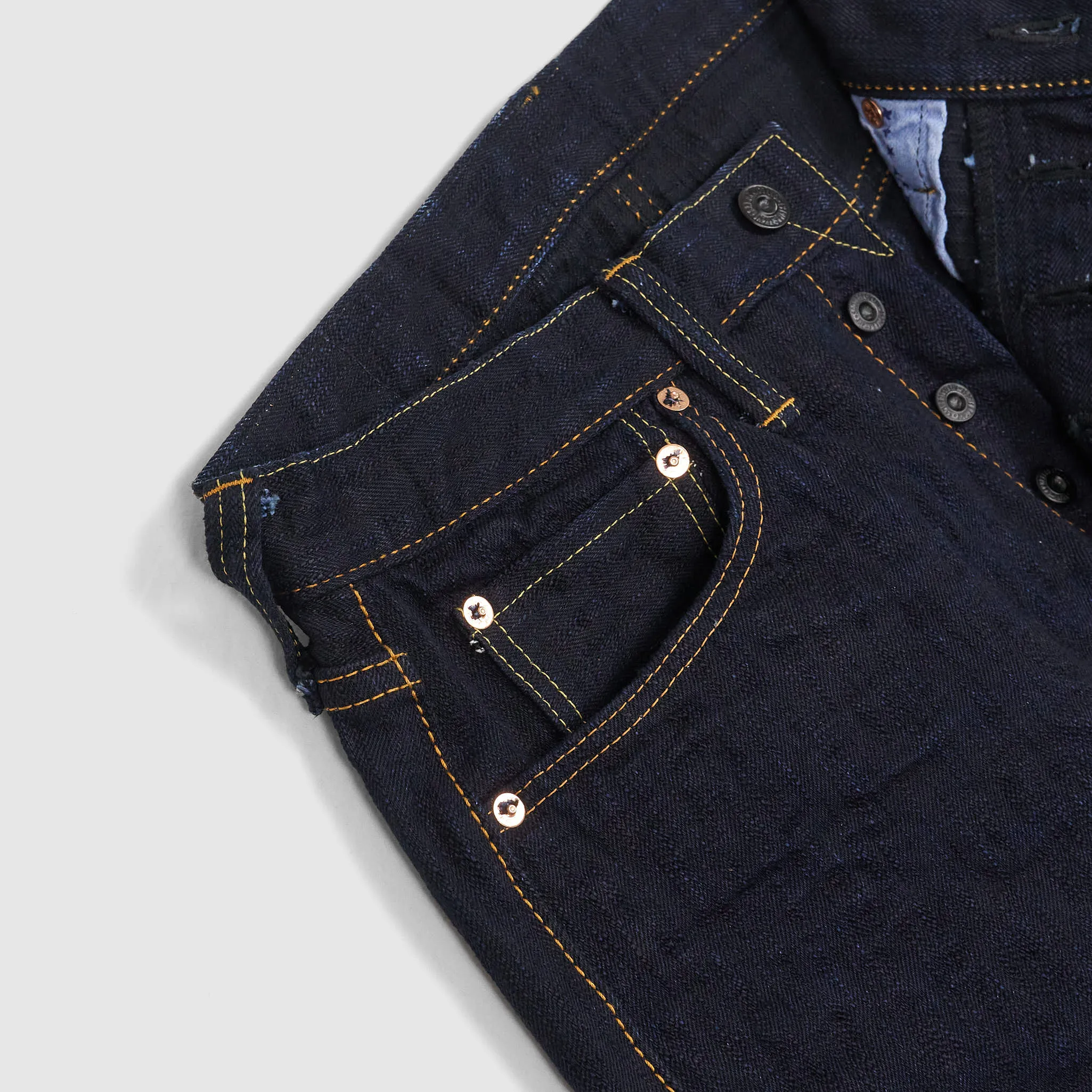 Samurai Jeans 18oz S520XX Deep Blue Arakage Tapered Slub Denim Selvage Jeans