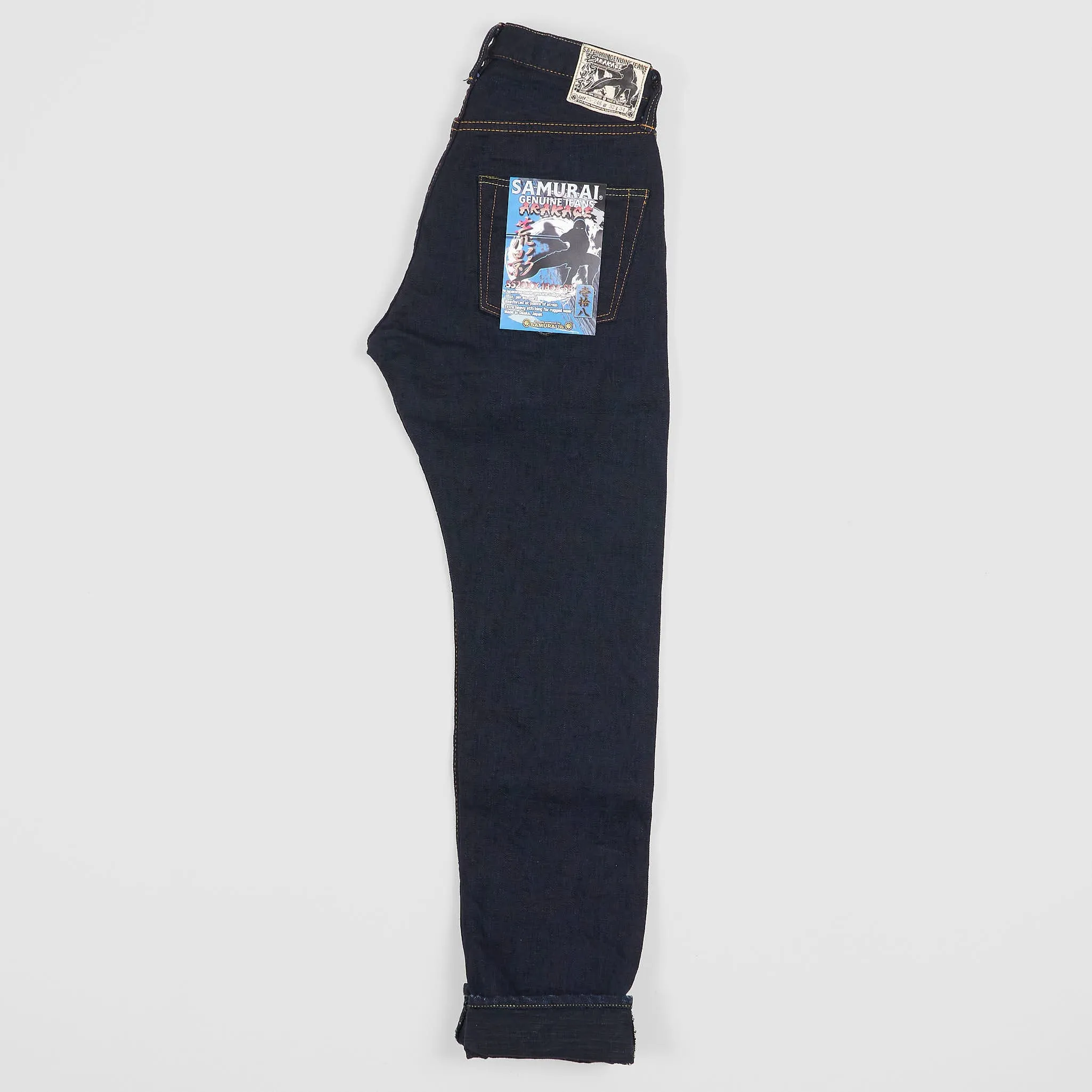 Samurai Jeans 18oz S520XX Deep Blue Arakage Tapered Slub Denim Selvage Jeans