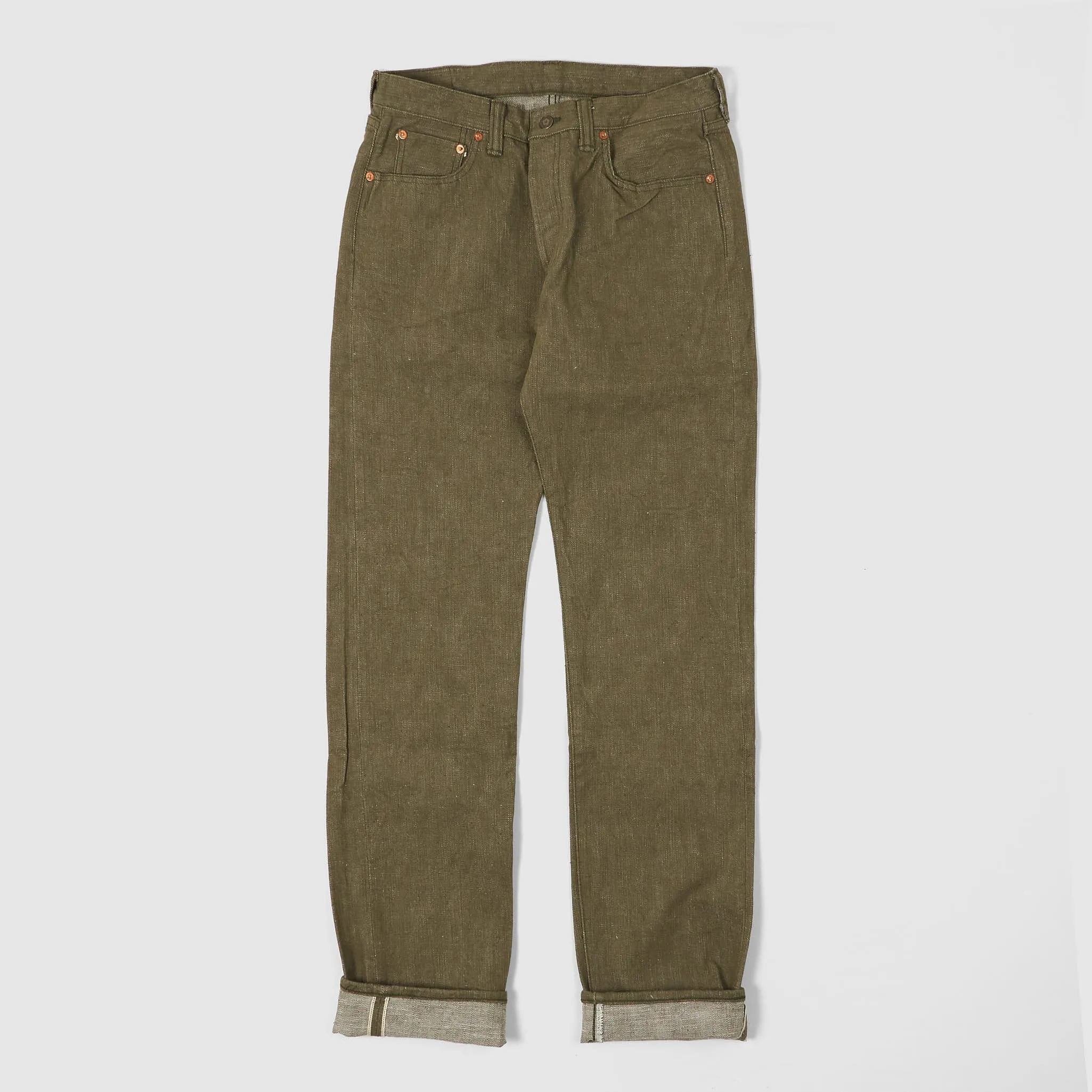 Samurai Jeans Slim Tapered 5 Pocket Green Selvage Denim
