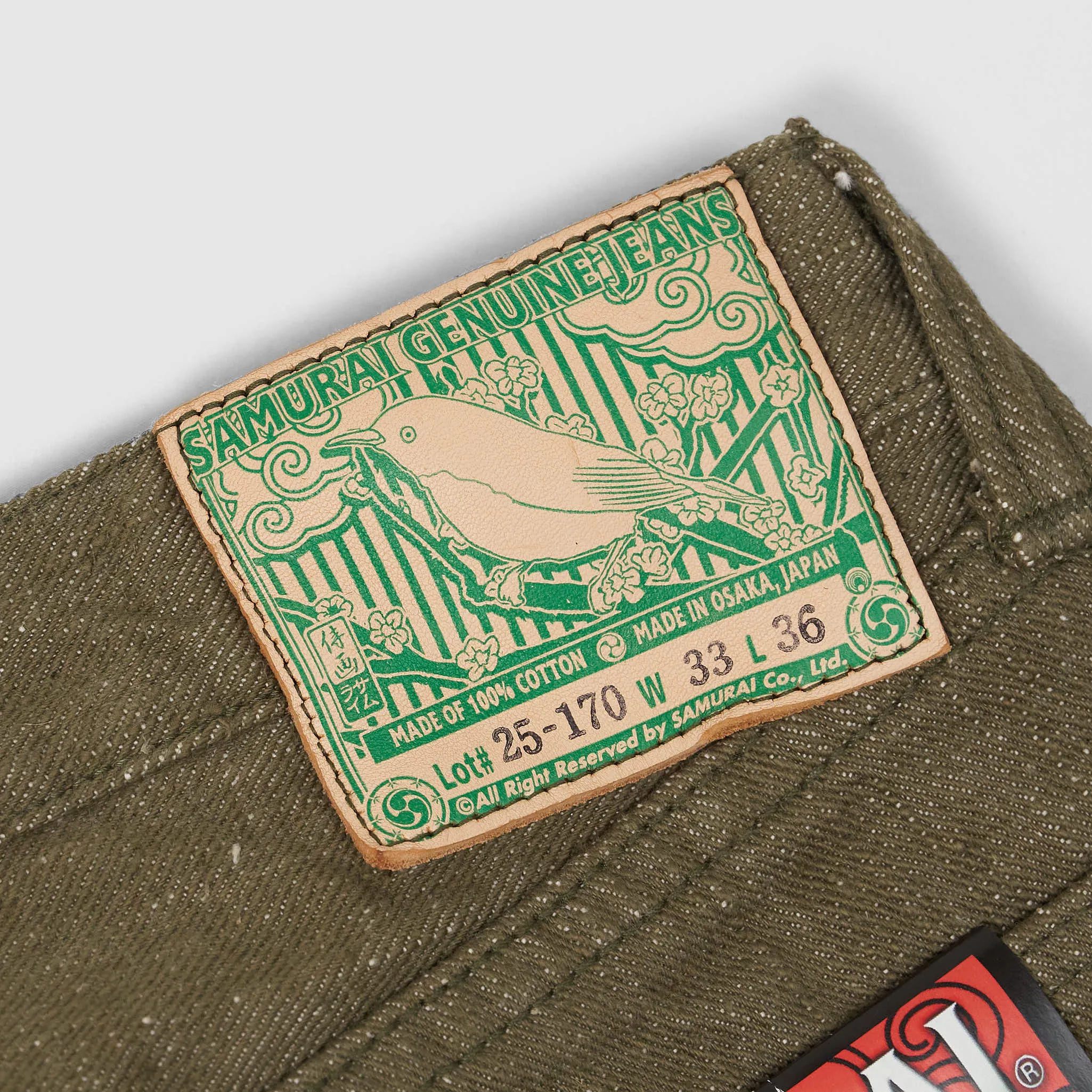 Samurai Jeans Slim Tapered 5 Pocket Green Selvage Denim