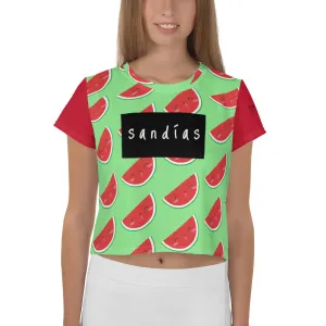 'Sandas' all-over crop top