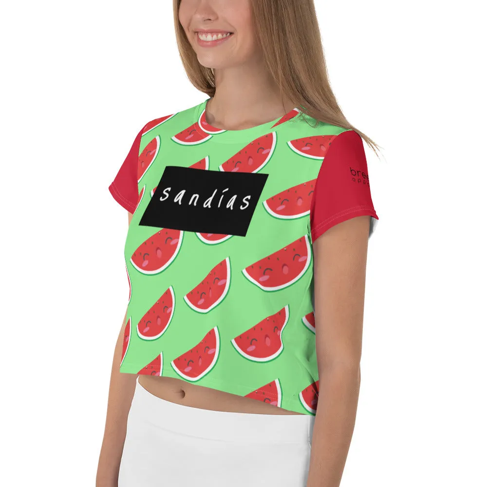 'Sandas' all-over crop top