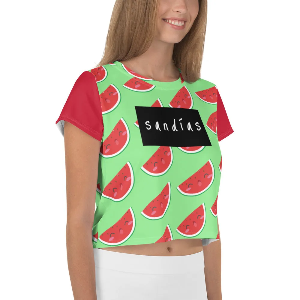 'Sandas' all-over crop top