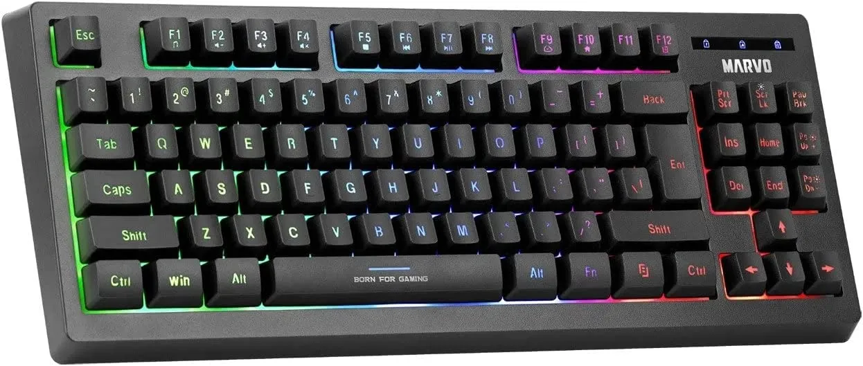 Scorpion K607 Gaming Keyboard, USB 2.0, Mutimedia, Anti-ghosting, Eronomic Compact Design, 3 Colour LED backlit, Black