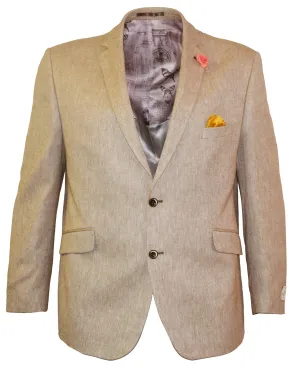 SCOTT Mens Big Size Stone Linen Blend Texture Jacket