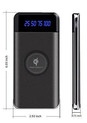 SMAXPro™ Portable Solar Power Bank: 20,000mAH, QI Wireless, 3 USB, Cell Phone Charger