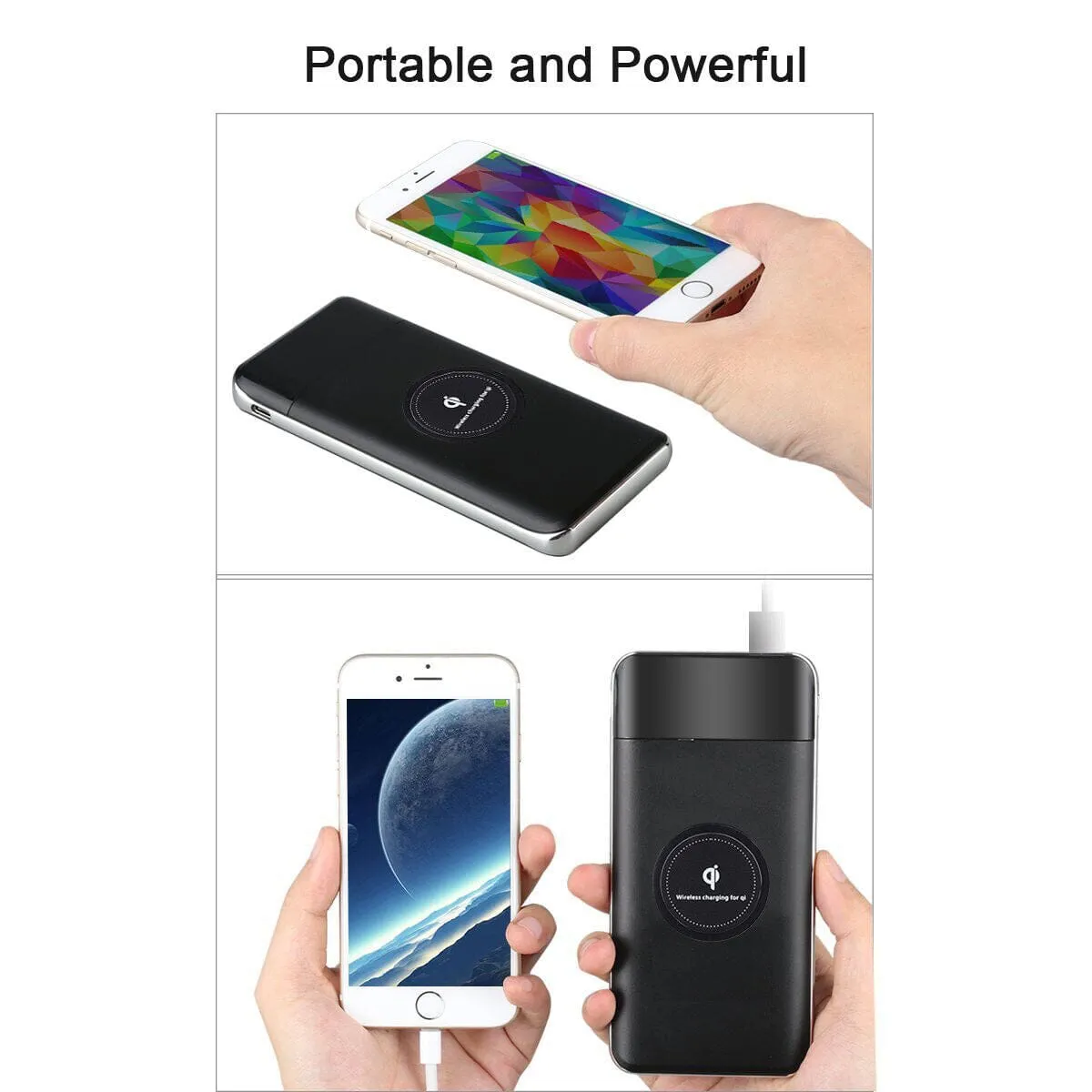 SMAXPro™ Portable Solar Power Bank: 20,000mAH, QI Wireless, 3 USB, Cell Phone Charger