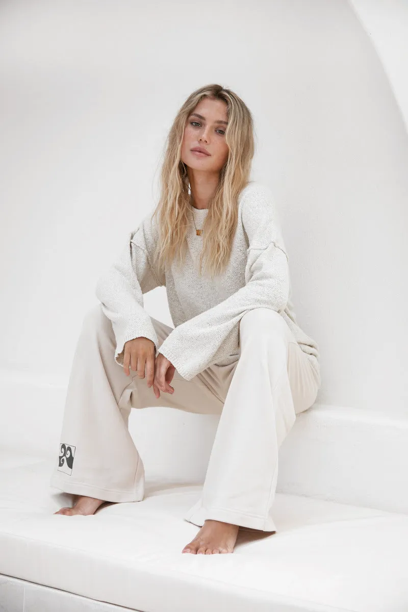 SOUL SPACE CREW L/S TOP - CREAM