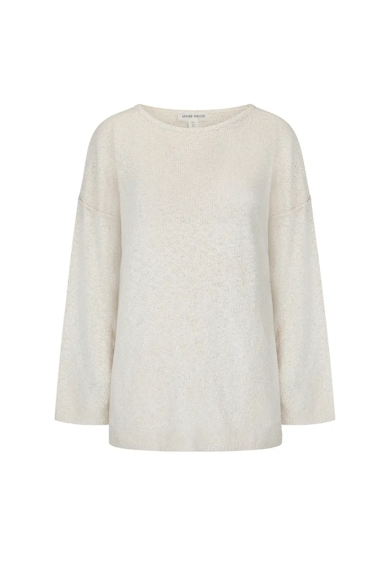SOUL SPACE CREW L/S TOP - CREAM
