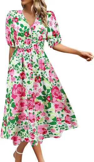 Spring Dresses for Women 2025 Sexy Boho Dresses for Women 2025 Womens Dress Swing Puff